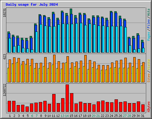 Daily usage for July 2024