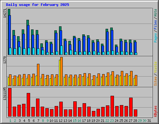 Daily usage for February 2025