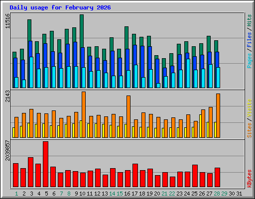 Daily usage for February 2026