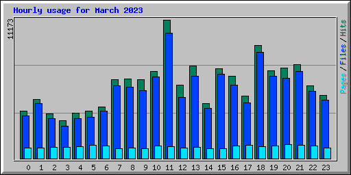 Hourly usage for March 2023