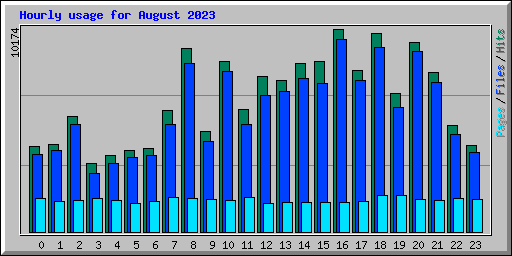 Hourly usage for August 2023